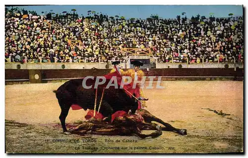 Ansichtskarte AK Corrida Course de taureaux Toro de Cabeza