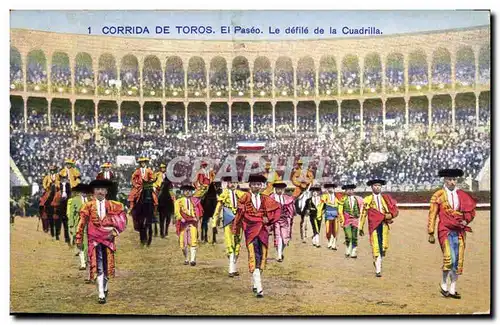 Cartes postales Corrida Course de taureaux El paseo Le defile de la cuadrilla