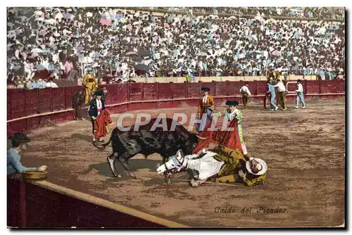 Ansichtskarte AK Corrida Course de taureaux Caida del picador