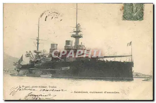 Cartes postales Bateau de Guerre Saint Louis Cuirasse d&#39escadre