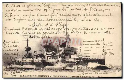 Cartes postales Bateau de Guerre Suffren Cuirasse d&#39escadre