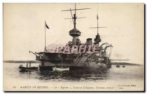 Cartes postales Bateau de Guerre Le Suffren Cuirasse d&#39escadre Vaisseau amiral