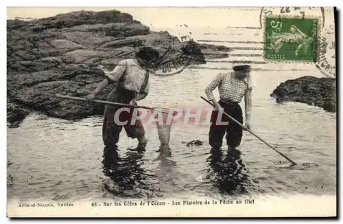 Ansichtskarte AK Folklore Sur les Cotes de L&#39Ocean Les plaisirs de la peche au filet