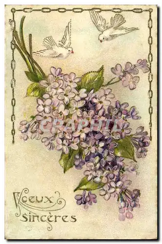 Cartes postales Fantaisie Fleurs Colombes