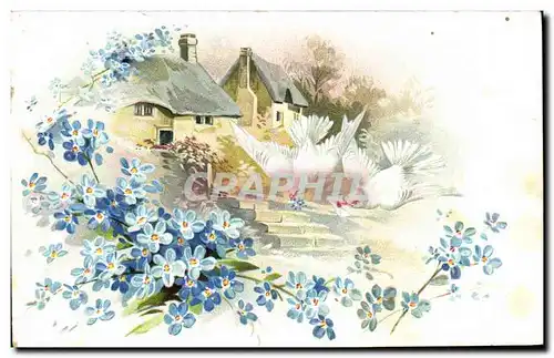 Cartes postales Fantaisie Fleurs Colombes