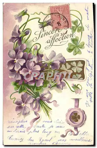 Cartes postales Fantaisie Fleurs Trefles