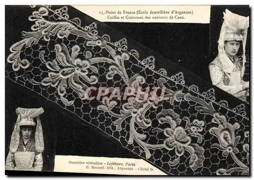 Cartes postales Dentelle Dentelliere Point de France Ecole d'Argentan Caen