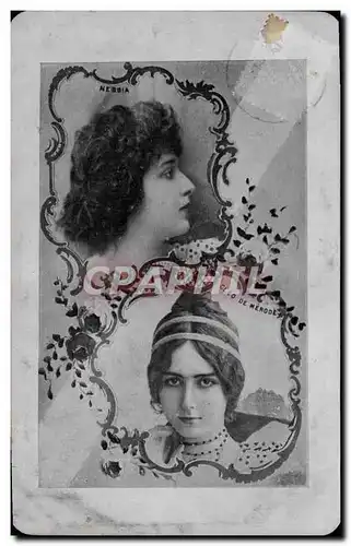 Ansichtskarte AK Fantaisie Femme Nebbia Theatre (carte metalis�e) TOP