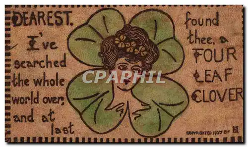 Cartes postales Fantaisie Femme Trefle (carte en cuir) TOP
