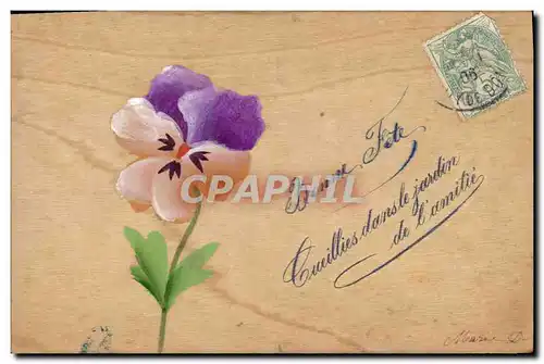 Cartes postales Fantaisie Fleurs (carte en bois)