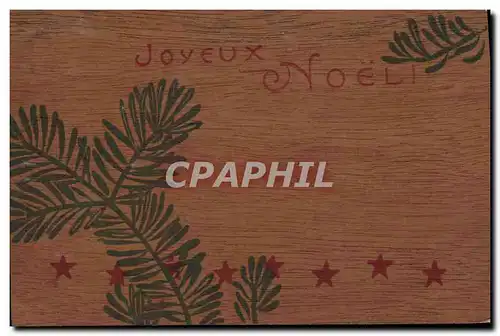 Ansichtskarte AK Fantaisie Noel (carte en bois)