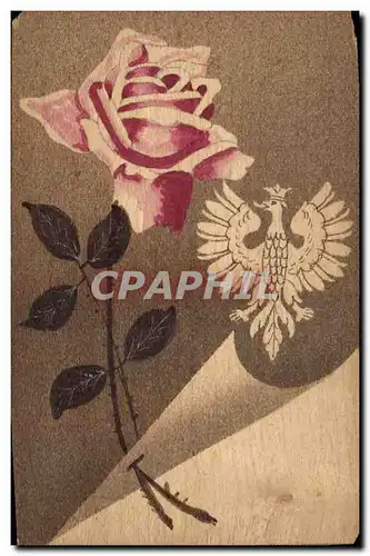 Ansichtskarte AK Fantaisie Fleurs Aigle (carte en bois)