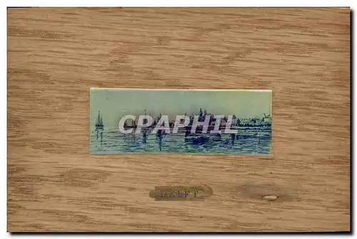 Ansichtskarte AK Fantaisie Paysage (carte en bois)