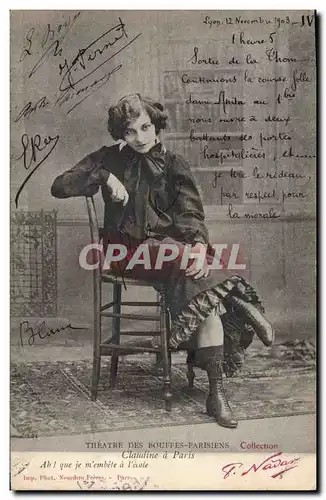 Cartes postales Theatre des Bouffes Parisiens Claudine a Paris