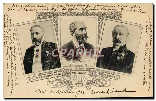 Cartes postales Sully Prudhomme Heredia Sorel
