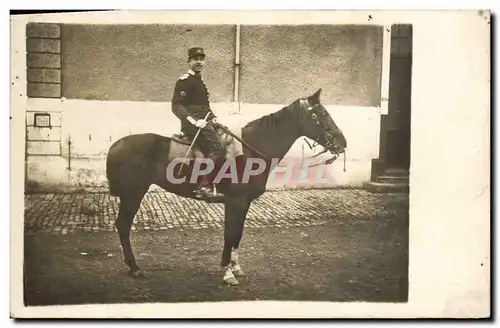 CARTE PHOTO Cheval Equitation Hippisme Militaria