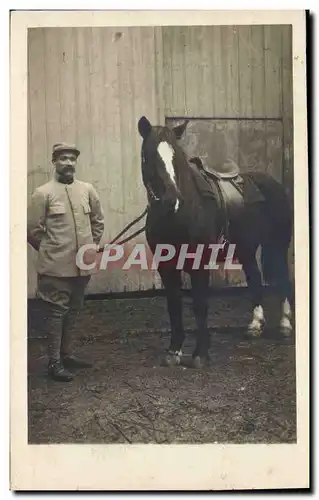 CARTE PHOTO Cheval Equitation Hippisme Militaria
