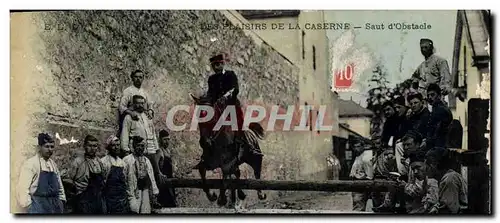 Cartes postales Cheval Equitation Hippisme Plaisirs de la caserne Saut d&#39obstacle