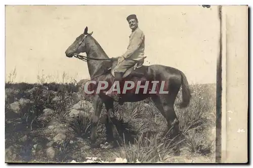 CARTE PHOTO Cheval Equitation Hippisme Militaria