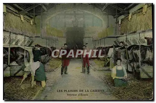 Cartes postales Cheval Equitation Hippisme Interieur d&#39ecurie Militaria