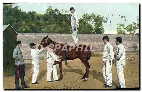 Cartes postales Cheval Equitation Hippisme Artillerie La voltige Militaria