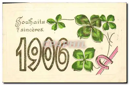 Cartes postales Fantaisie Fleurs Trefles Annee 1906
