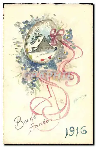 Cartes postales Fantaisie Fleurs Annee 1916 (dessin a la main)
