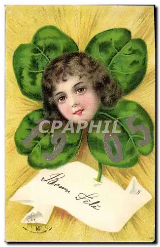 Cartes postales Fantaisie Fleurs Trefle Enfant Annee 1905