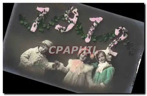 Cartes postales Fantaisie Fleurs Annee 1912 Enfants