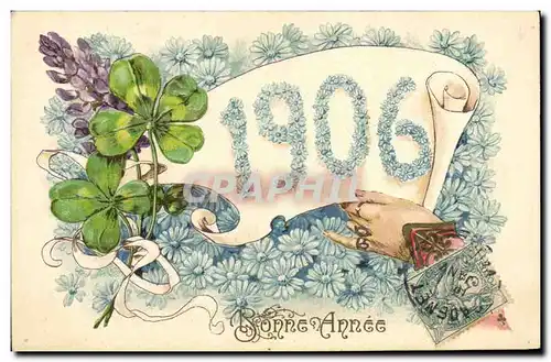 Cartes postales Fantaisie Fleurs Trefles Annee 1906