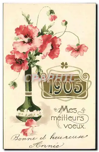 Cartes postales Fantaisie Fleurs Annee 1905