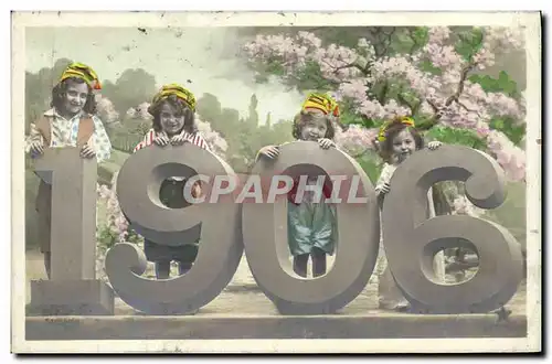 Ansichtskarte AK Fantaisie Fleurs Annee 1906 Enfants