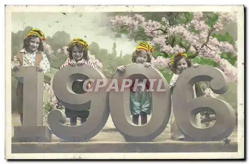 Cartes postales Fantaisie Fleurs Annee 1906 Enfants