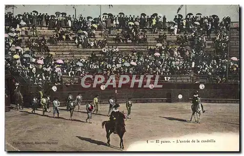 Cartes postales Corrida Course de taureaux El paseo L&#39entree de la cuadrilla