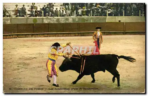 Ansichtskarte AK Corrida Course de taureaux Las banderillas