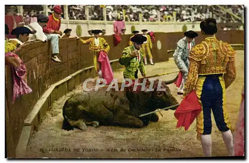 Cartes postales Corrida Course de taureaux Scene du Cachetero La puntilla