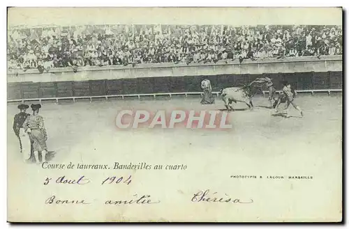 Ansichtskarte AK Corrida Course de taureaux Banderilles au cuarto