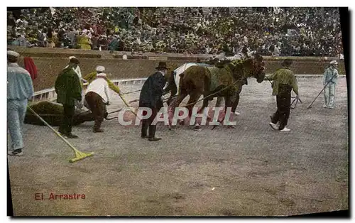 Ansichtskarte AK Corrida Course de taureaux El arrastre