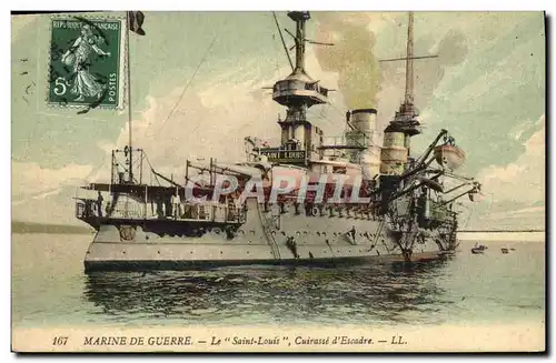 Cartes postales Bateau de Guerre Le Saint Louis Cuirasse d'escadre
