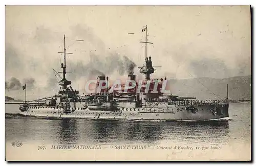 Cartes postales Bateau de Guerre Le Saint Louis Cuirasse d&#39escadre