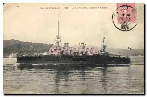 Cartes postales Bateau de Guerre Le Saint Louis Cuirasse d'escadre