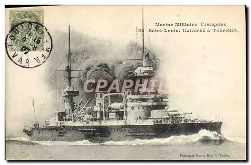 Cartes postales Bateau de Guerre Saint Louis Cuirasse a tourelles