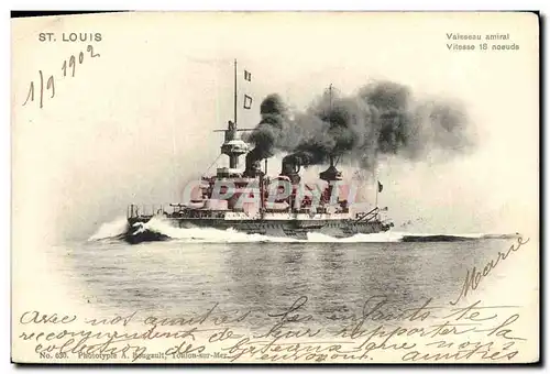 Cartes postales Bateau de Guerre St Louis Vaisseau amiral