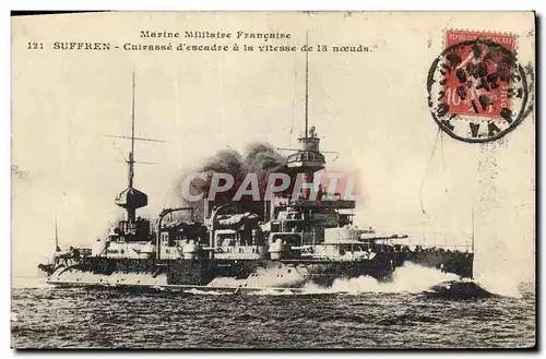 Cartes postales Bateau de Guerre Suffren Cuirasse d'escadre