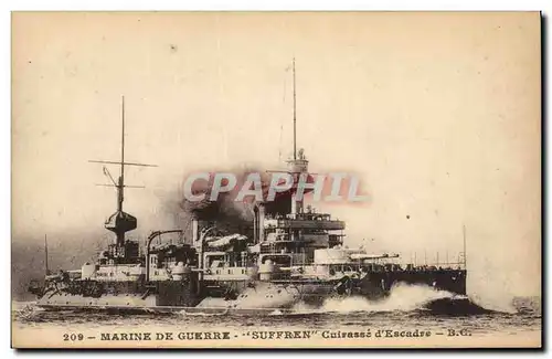 Cartes postales Bateau de Guerre Suffren Cuirasse d'escadre