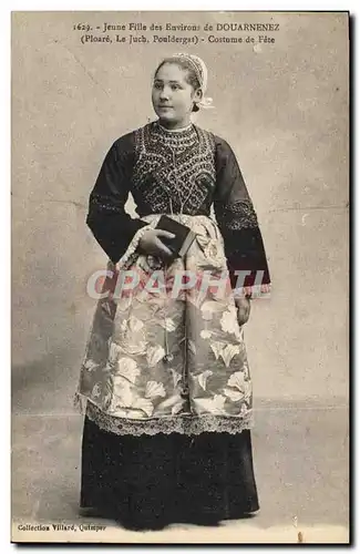 Ansichtskarte AK Folklore Jeune fille des environs de Douarnenez Ploare Le Juch Pouldergat Costume de fete