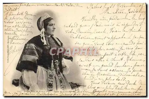 Ansichtskarte AK Folklore Jeune fille de Pont L&#39Abbe