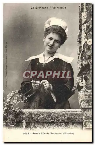 Cartes postales Folklore Jeune fille de Pontaven