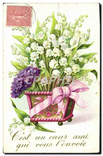 Cartes postales Fantaisie Fleurs Muguet