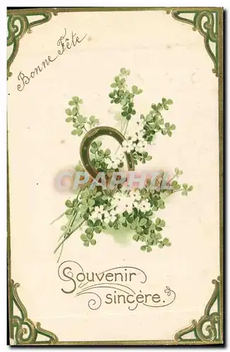 Cartes postales Fantaisie Fleurs Fer a cheval